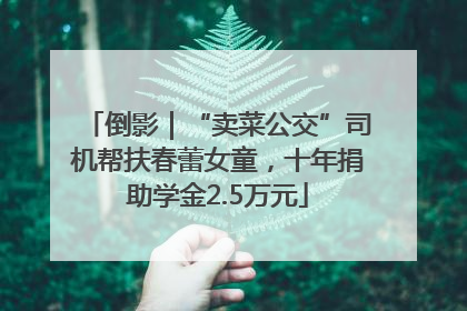 倒影｜“卖菜公交”司机帮扶春蕾女童，十年捐助学金2.5万元