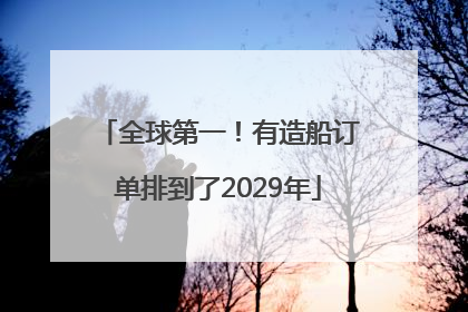 全球第一！有造船订单排到了2029年