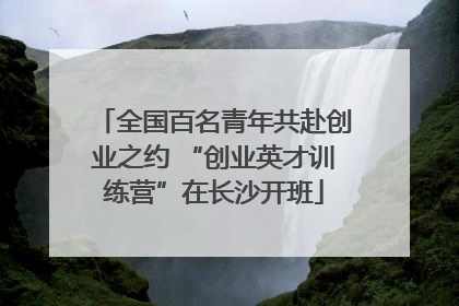 全国百名青年共赴创业之约 “创业英才训练营”在长沙开班