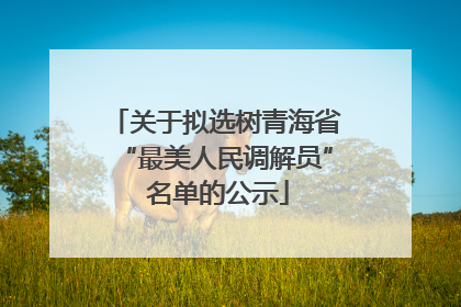 关于拟选树青海省“最美人民调解员” 名单的公示
