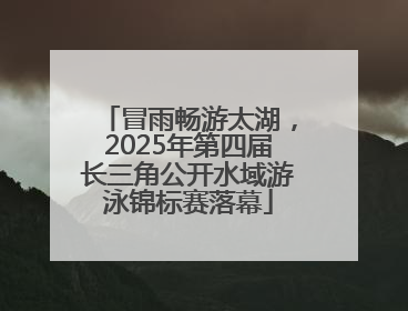 冒雨畅游太湖，2025年第四届长三角公开水域游泳锦标赛落幕