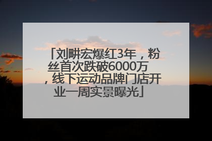 刘畊宏爆红3年，粉丝首次跌破6000万，线下运动品牌门店开业一周实景曝光