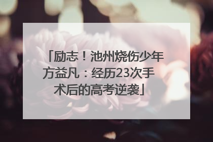 励志！池州烧伤少年方益凡：经历23次手术后的高考逆袭