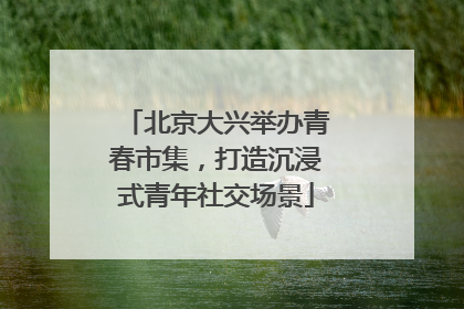 北京大兴举办青春市集，打造沉浸式青年社交场景