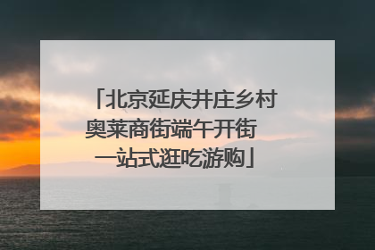 北京延庆井庄乡村奥莱商街端午开街 一站式逛吃游购