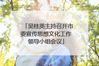 吴桂英主持召开市委宣传思想文化工作领导小组会议
