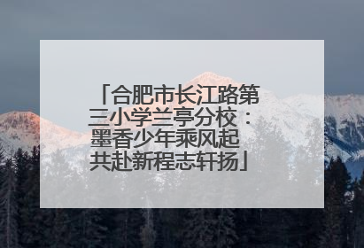 合肥市长江路第三小学兰亭分校：墨香少年乘风起 共赴新程志轩扬
