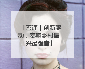 善评｜创新驱动，奏响乡村振兴最强音