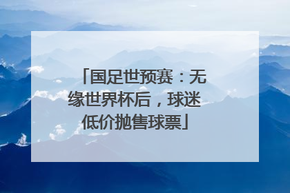 国足世预赛：无缘世界杯后，球迷低价抛售球票