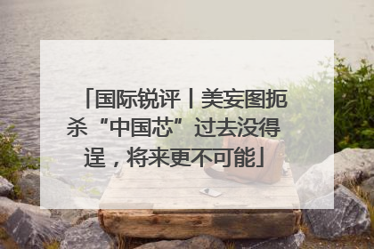 国际锐评丨美妄图扼杀“中国芯”过去没得逞，将来更不可能