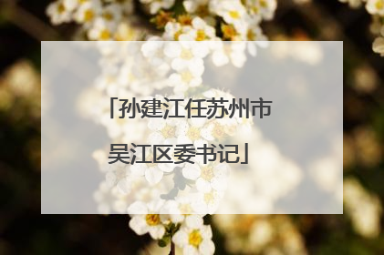 孙建江任苏州市吴江区委书记