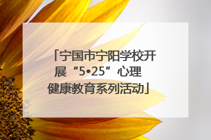 宁国市宁阳学校开展“5•25”心理健康教育系列活动