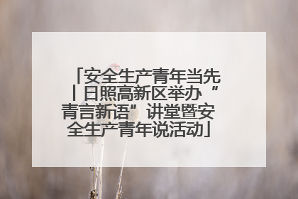 安全生产青年当先丨日照高新区举办“青言新语”讲堂暨安全生产青年说活动