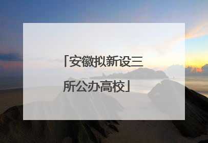 安徽拟新设三所公办高校
