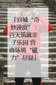 宜城“奇妙速度”：百天筑就亲子乐园 营商环境“磁力”尽显
