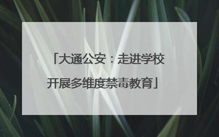 大通公安：走进学校开展多维度禁毒教育