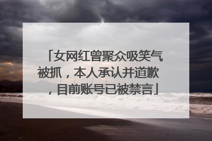 女网红曾聚众吸笑气被抓，本人承认并道歉，目前账号已被禁言