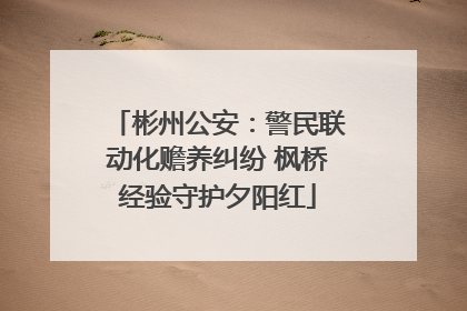 彬州公安：警民联动化赡养纠纷 枫桥经验守护夕阳红