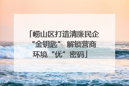 崂山区打造清廉民企“金钥匙” 解锁营商环境“优”密码