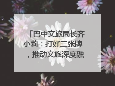 巴中文旅局长齐小莉：打好三张牌，推动文旅深度融合｜文旅局长说