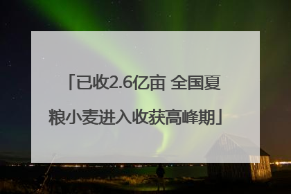 已收2.6亿亩 全国夏粮小麦进入收获高峰期