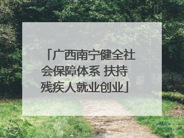 广西南宁健全社会保障体系 扶持残疾人就业创业