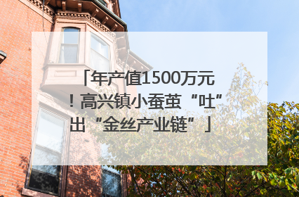 年产值1500万元！高兴镇小蚕茧“吐”出“金丝产业链”