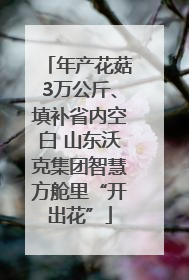 年产花菇3万公斤、填补省内空白 山东沃克集团智慧方舱里“开出花”