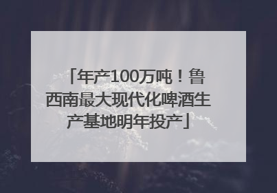 年产100万吨！鲁西南最大现代化啤酒生产基地明年投产