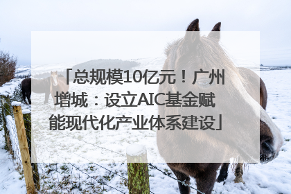 总规模10亿元！广州增城：设立AIC基金赋能现代化产业体系建设