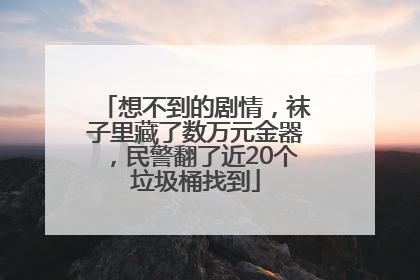 想不到的剧情，袜子里藏了数万元金器，民警翻了近20个垃圾桶找到