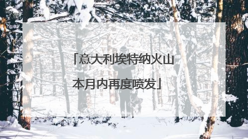 意大利埃特纳火山本月内再度喷发