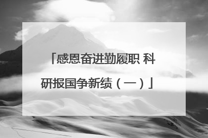 感恩奋进勤履职 科研报国争新绩（一）