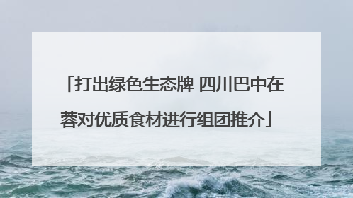 打出绿色生态牌 四川巴中在蓉对优质食材进行组团推介