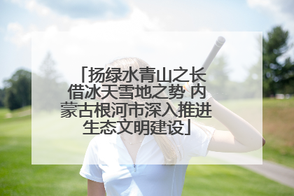 扬绿水青山之长 借冰天雪地之势 内蒙古根河市深入推进生态文明建设