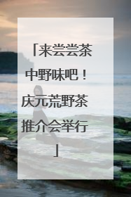 来尝尝茶中野味吧！庆元荒野茶推介会举行