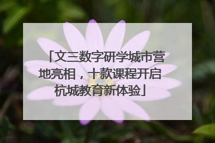 文三数字研学城市营地亮相，十款课程开启杭城教育新体验