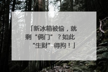新冰箱被偷，就剩“俩门”？如此“生财”得拘！