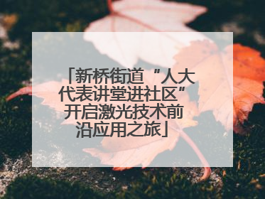 新桥街道“人大代表讲堂进社区” 开启激光技术前沿应用之旅