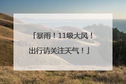 暴雨！11级大风！出行请关注天气！