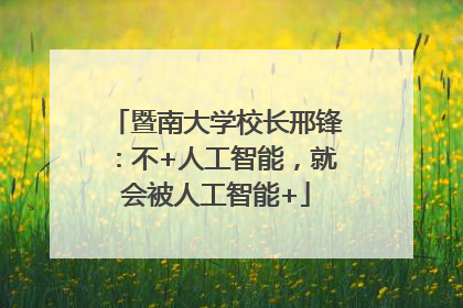 暨南大学校长邢锋：不+人工智能，就会被人工智能+