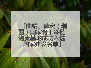 曲靖、德宏（瑞丽）国家骨干冷链物流基地成功入选国家建设名单