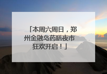 本周六周日，郑州金融岛药膳夜市狂欢开启！