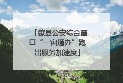 歙县公安综合窗口“一窗通办”跑出服务加速度