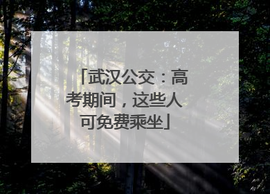 武汉公交：高考期间，这些人可免费乘坐