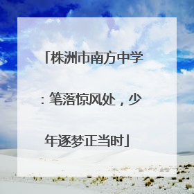 株洲市南方中学：笔落惊风处，少年逐梦正当时