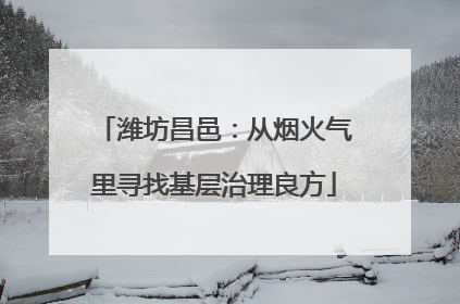潍坊昌邑：从烟火气里寻找基层治理良方