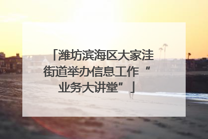 潍坊滨海区大家洼街道举办信息工作“业务大讲堂”