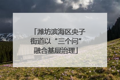 潍坊滨海区央子街道以“三个问”融合基层治理