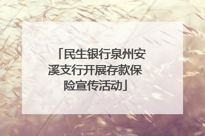 民生银行泉州安溪支行开展存款保险宣传活动